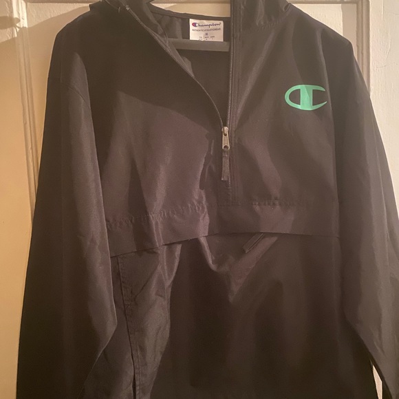 BLACK CHAMPION HALF-ZIP LIGHT JACKET/RAIN JACKET - Picture 2 of 8